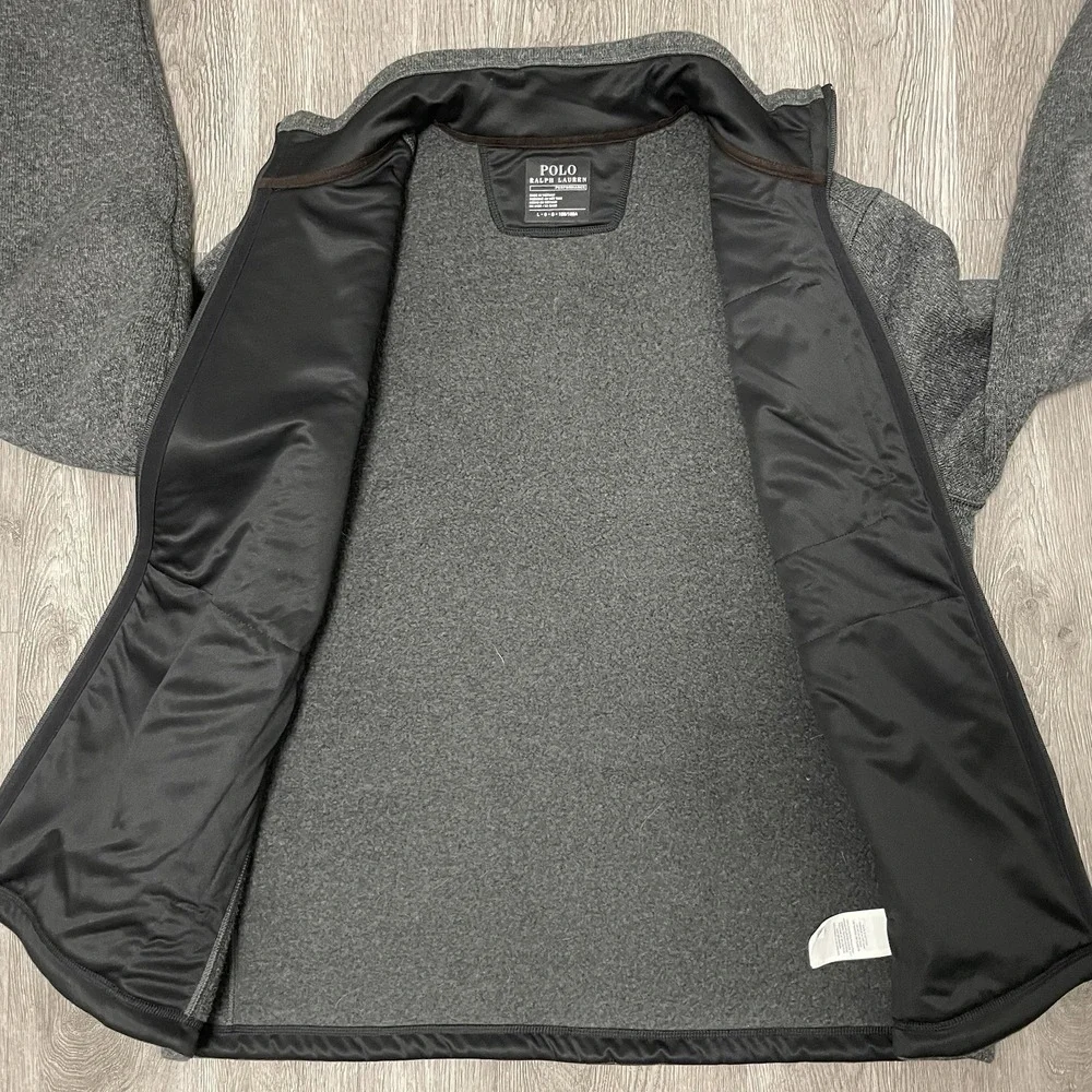 Polo Ralph Lauren Jacket Men's Large Gray Performance Fleece Better Sweater